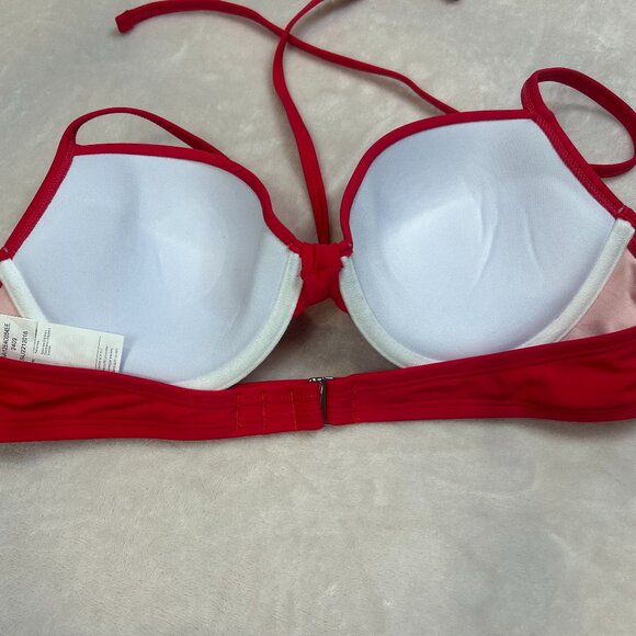 Red Cupshe Bikini Top Padded Push Up Medium - Picture 4 of 8
